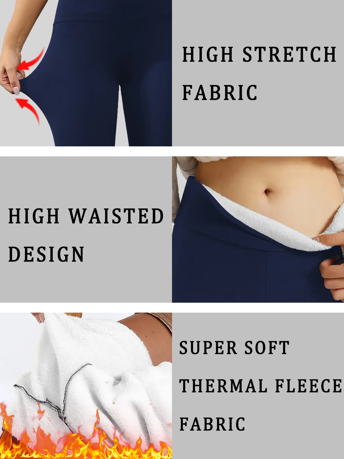 Leggings forradas de lã de cintura alta para mulheres, calças quentes térmicas grossas e macias para controle de barriga, treino, corrida, yoga, inverno frio