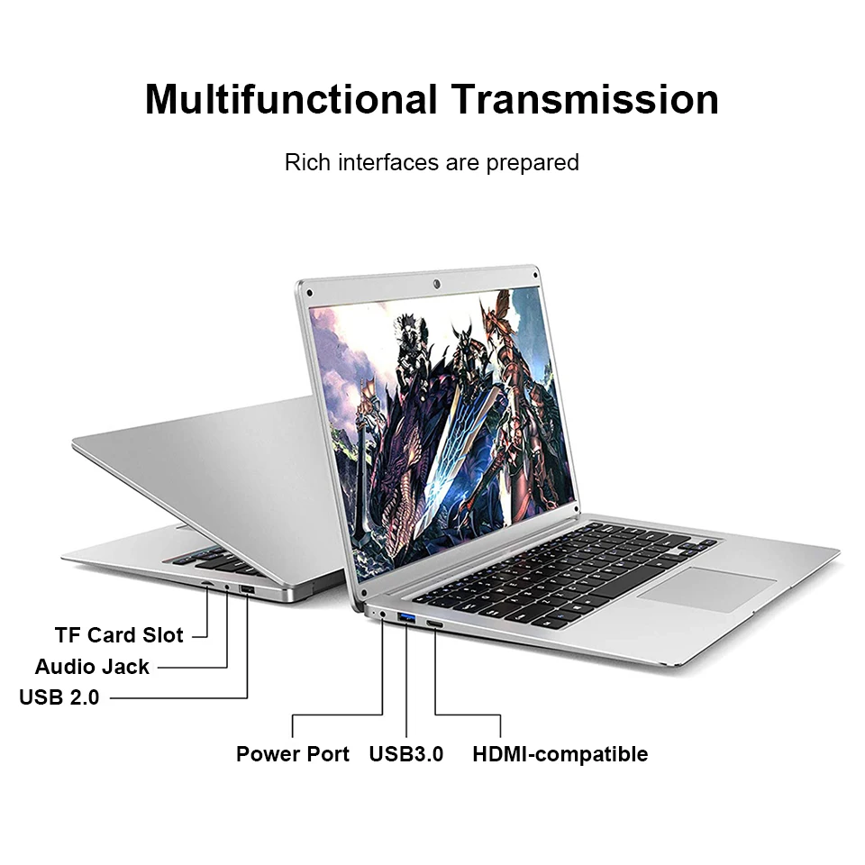 14 inch Laptop Intel N4020 Lightweight Ultra-Thin 4G+64G Windows 10 Office Ultrabook Portable PC Computer WiFi Small Notebook