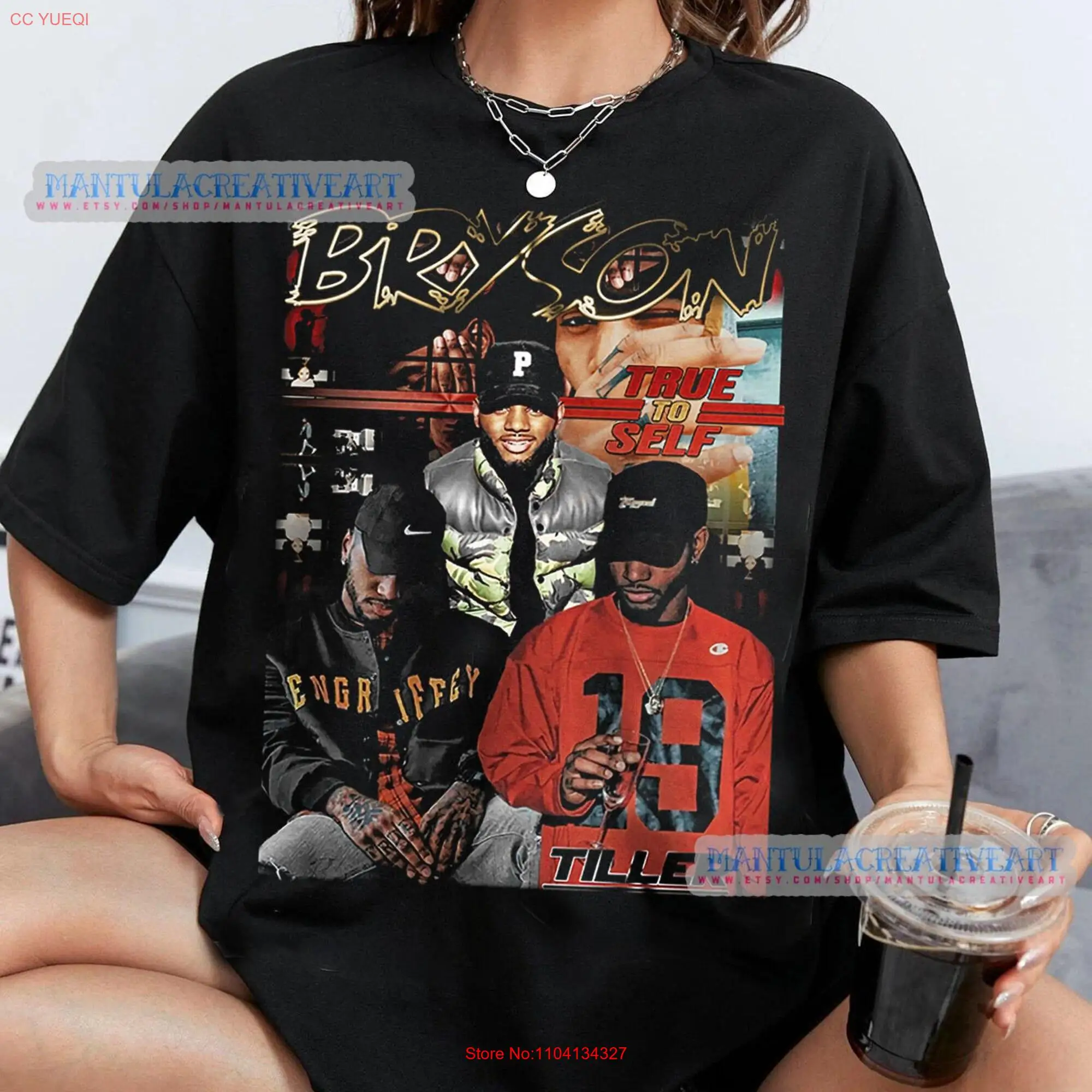 BRYSON TILLER Vintage 90s Style Retro T Shirt Rap Hip Hop Music SweaT Fan long or short sleeves