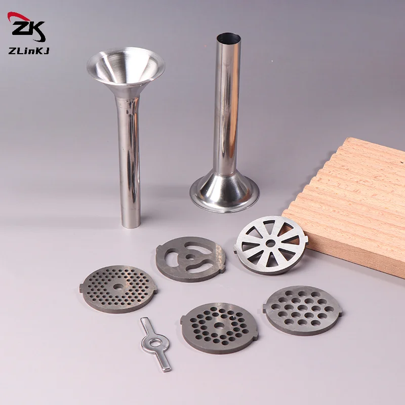 (ZYDD01) 1Pc/2Pcs Meat Grinder Blades Plate Discs Pinion Mixer Spare Parts Stainless Steel Grille For Food Grinder Accessories