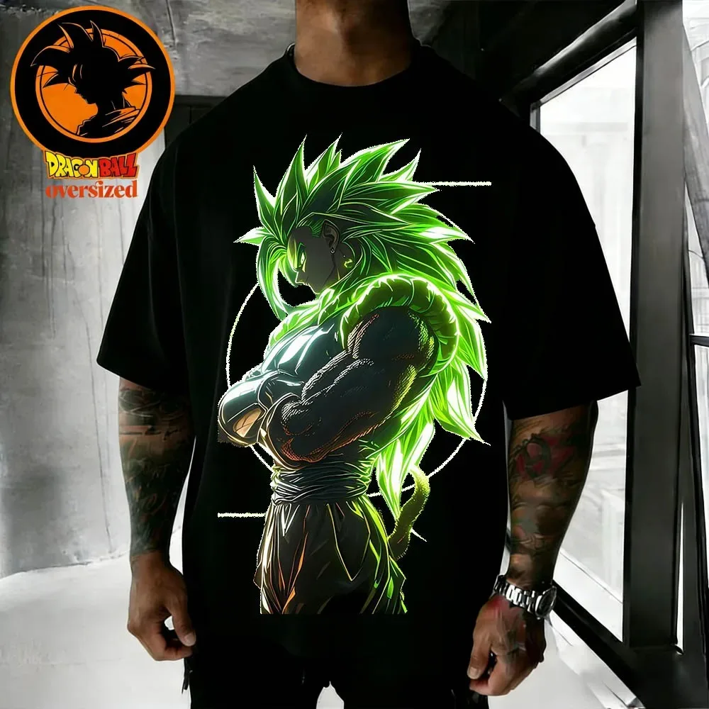 

Летние футболки унисекс с принтом Dragon Ball: высококачественные хлопковые оверсайз-футболки с Броли для мужчин и детей, повседневные, с коротким рукавом