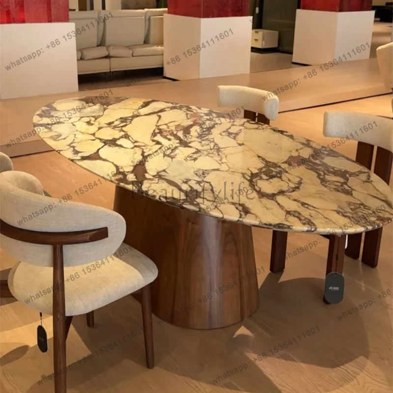 

Фиолетовый обеденный стол из натурального камня класса люкс, французский средневековый овальный стол из массива дерева премиум-класса