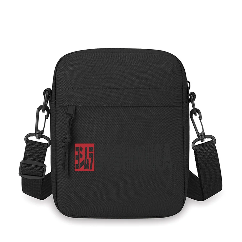 

YOSHIMURA brand logo design black gray Men Crossbody Bag Single Shoulder Women Cartoon Anime Film Printing Design Unisex