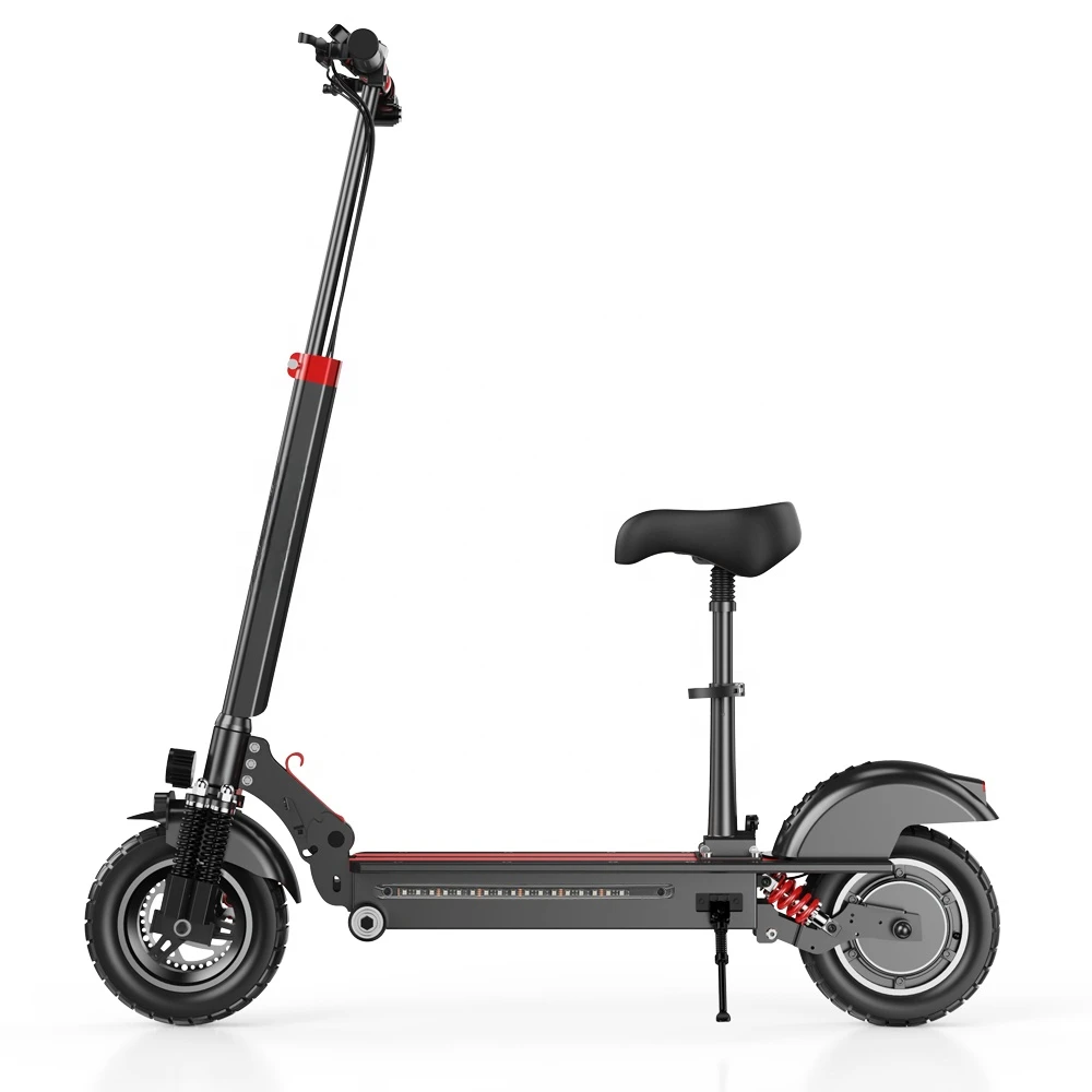 Foldable Electric Scooter 10inch 1000W Motor 15Ah Long Range Two Wheel with Seat Atmosphere