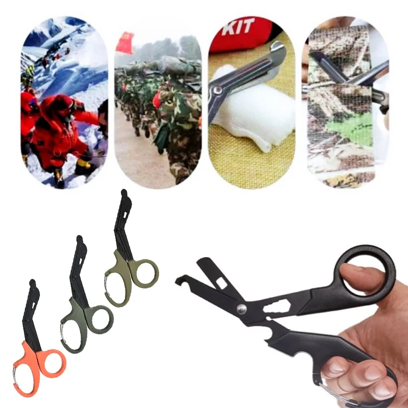 البقاء على قيد الحياة الإنقاذ مقص الشاش القاطع الطوارئ الإسعافات الأولية القص الملابس في الهواء الطلق قطع البستنة أدوات المقص الطبية التكتيكية