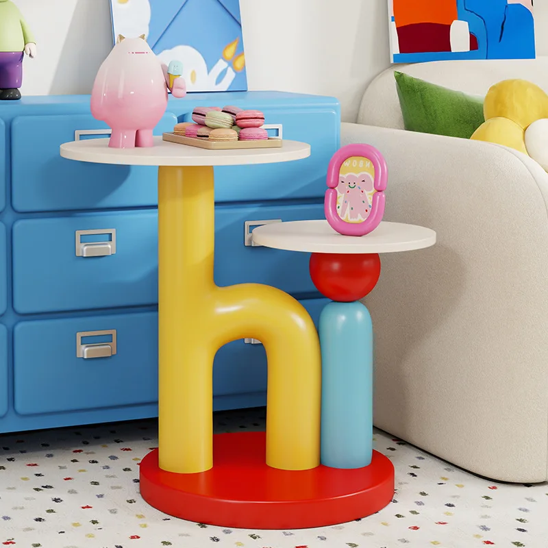 Dopamine double tray side table ornaments living room sofa side creative shelf small apartment cream style coffee table