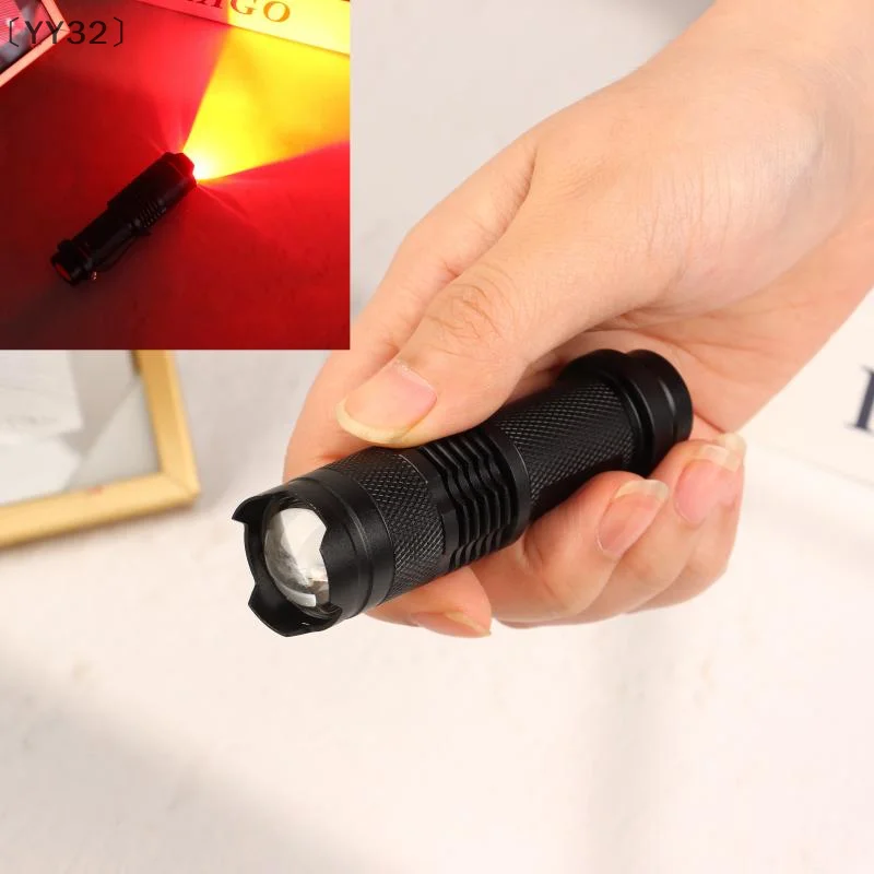 〔YY32〕 EDC Torch Lamp Lantern LED Red Beam Light Flashlight Against Deteriorating Eyesight Powerful Tactical Hunting Flashlight
