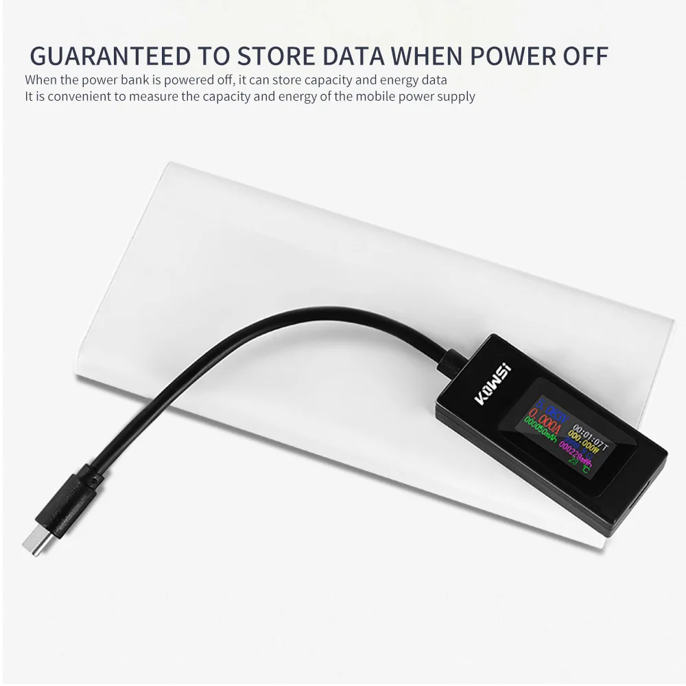 USB/Type-C Current Voltage Tester Charging Speed Battery Capacity Monitor LCD HD Color Screen Portable Mobile Power Meter New