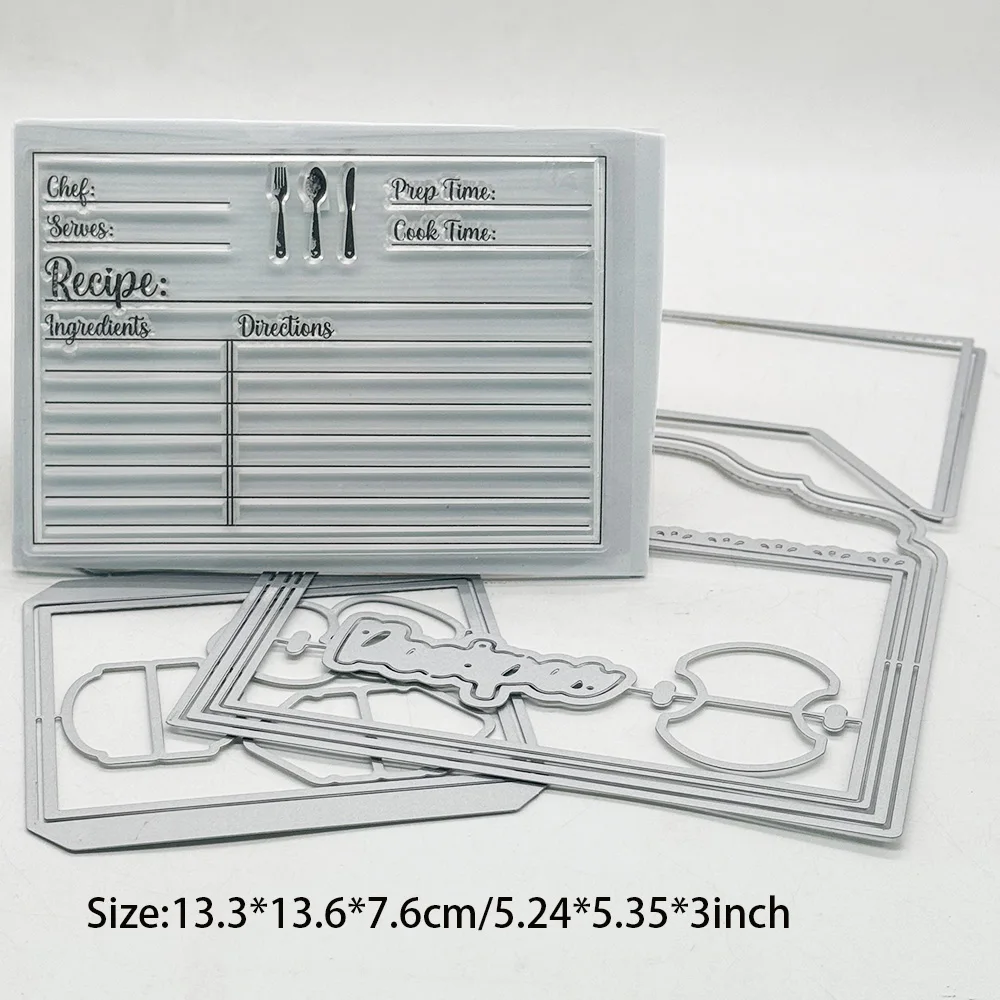 KSCRAFT Recipe Box with Stamp Cutting Dies Stencils for DIY Scrapbooking Decorative Embossing DIY Paper Cards