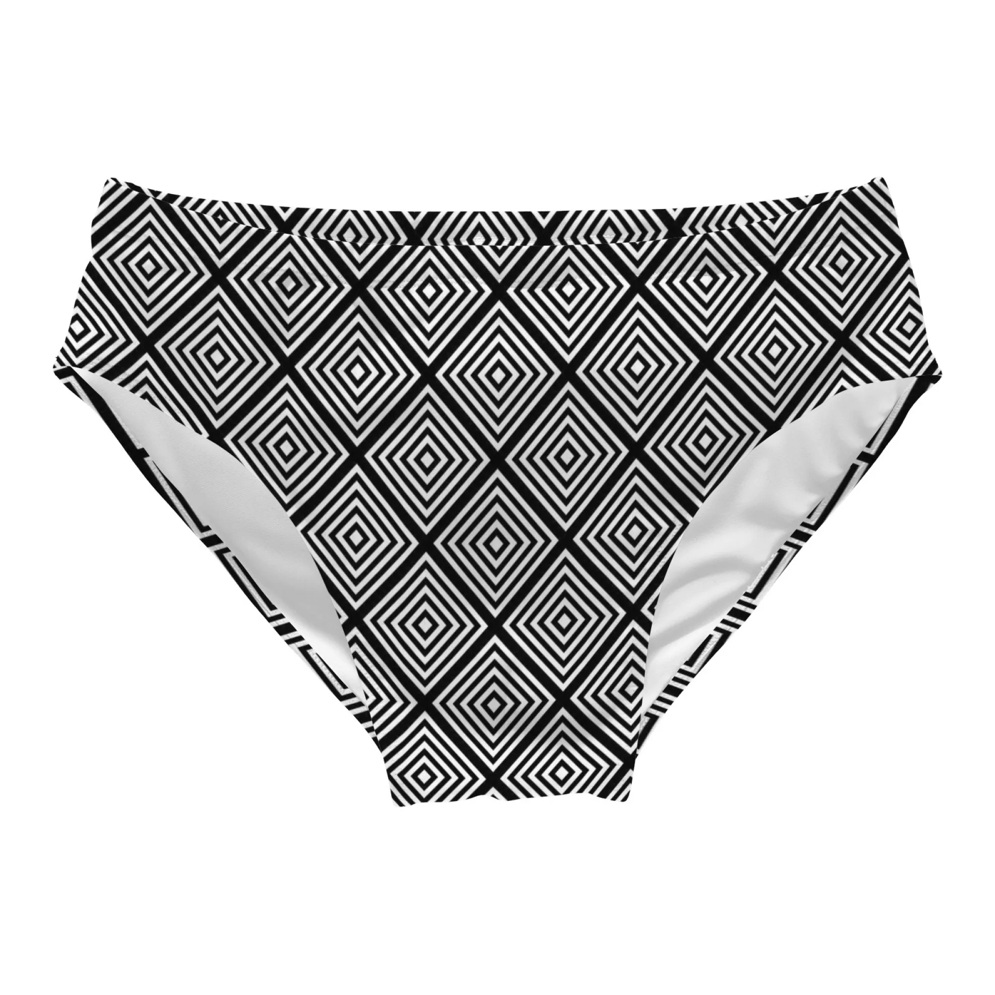 Rhombus Geometrische Badehose, atmungsaktiv, rutschfest, schnell trocknend, Herren-Dreieck-Badehose, Wassersport, Surfen, Fitness, neuartige Badebekleidung