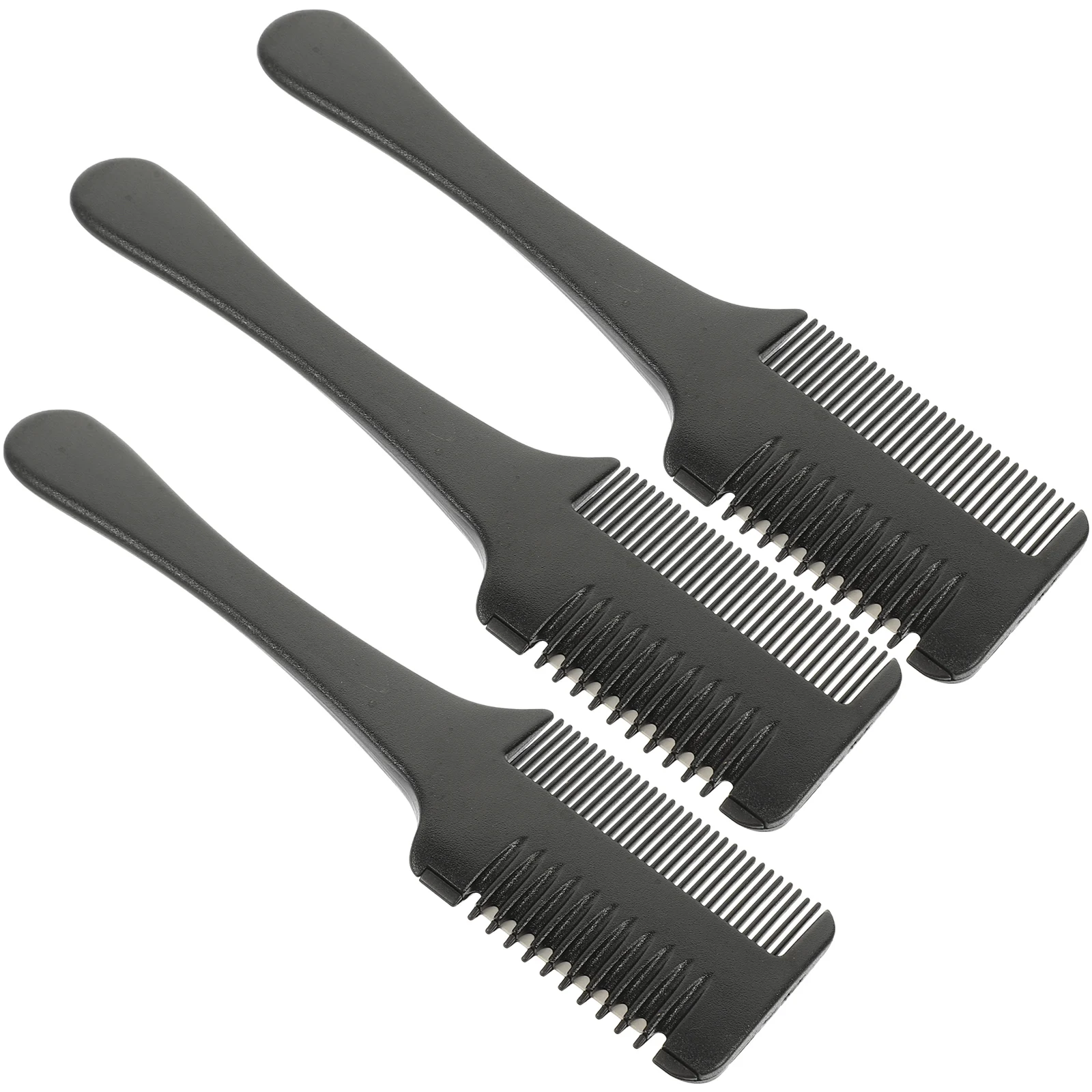 

3pcs Thinning Double Side Long Handle Cutting Tool With Skin Protection Shield Durable Hair Styling Comb For Home Use Portable