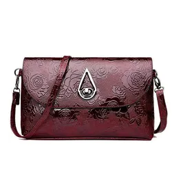 Lady Evening Party Clutch Rose Flower Embossed Sling Bags Elegant Mother Shoulder Purse Flap Crossbody Bag