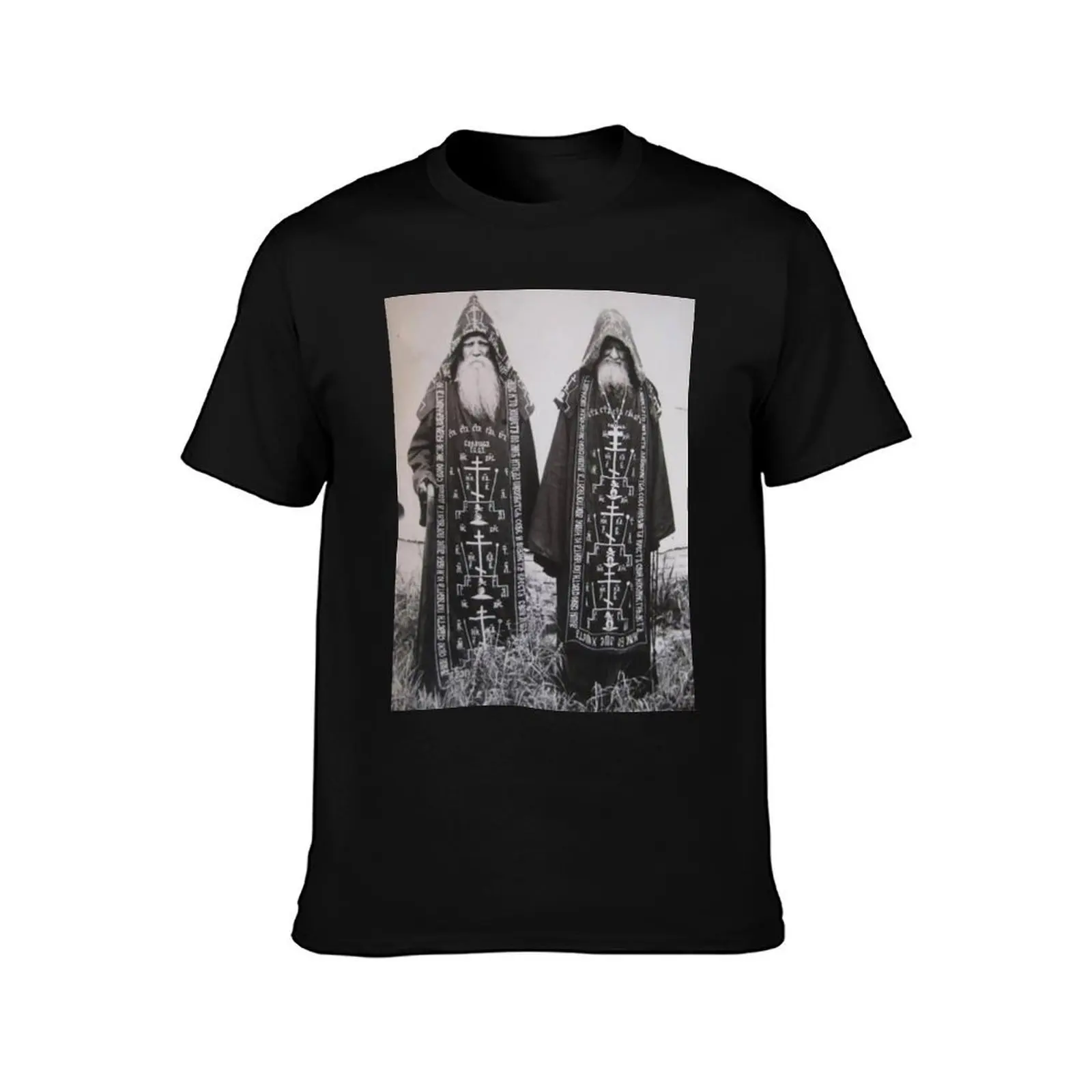 An image of Orthodox monks. T-Shirt Summer Casual Cotton Tee, Unisex Men Women