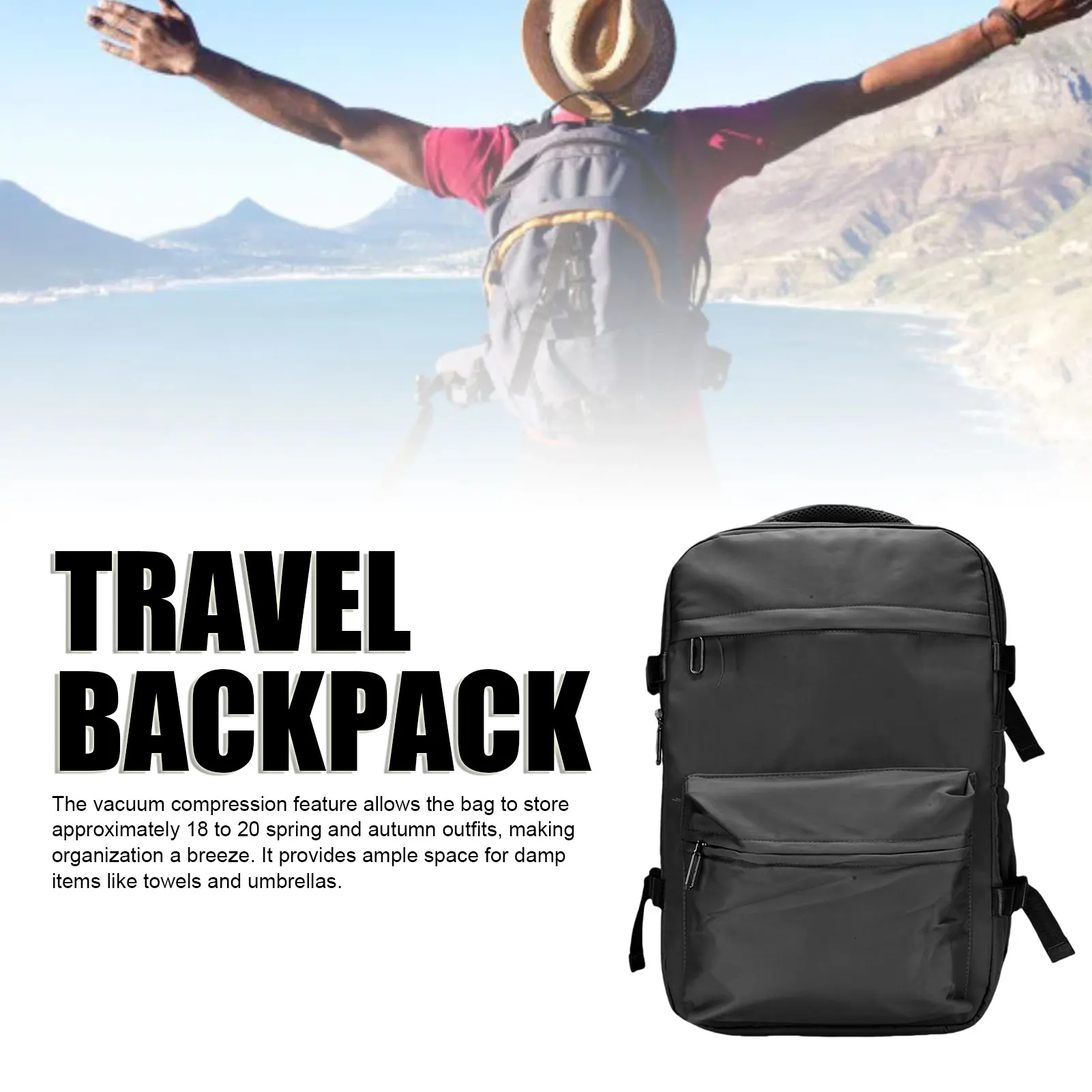 

Vacuum Compression Backpack 27L Water Proof Carry On Backpack with Pump for Business Travel Weekender Backpack