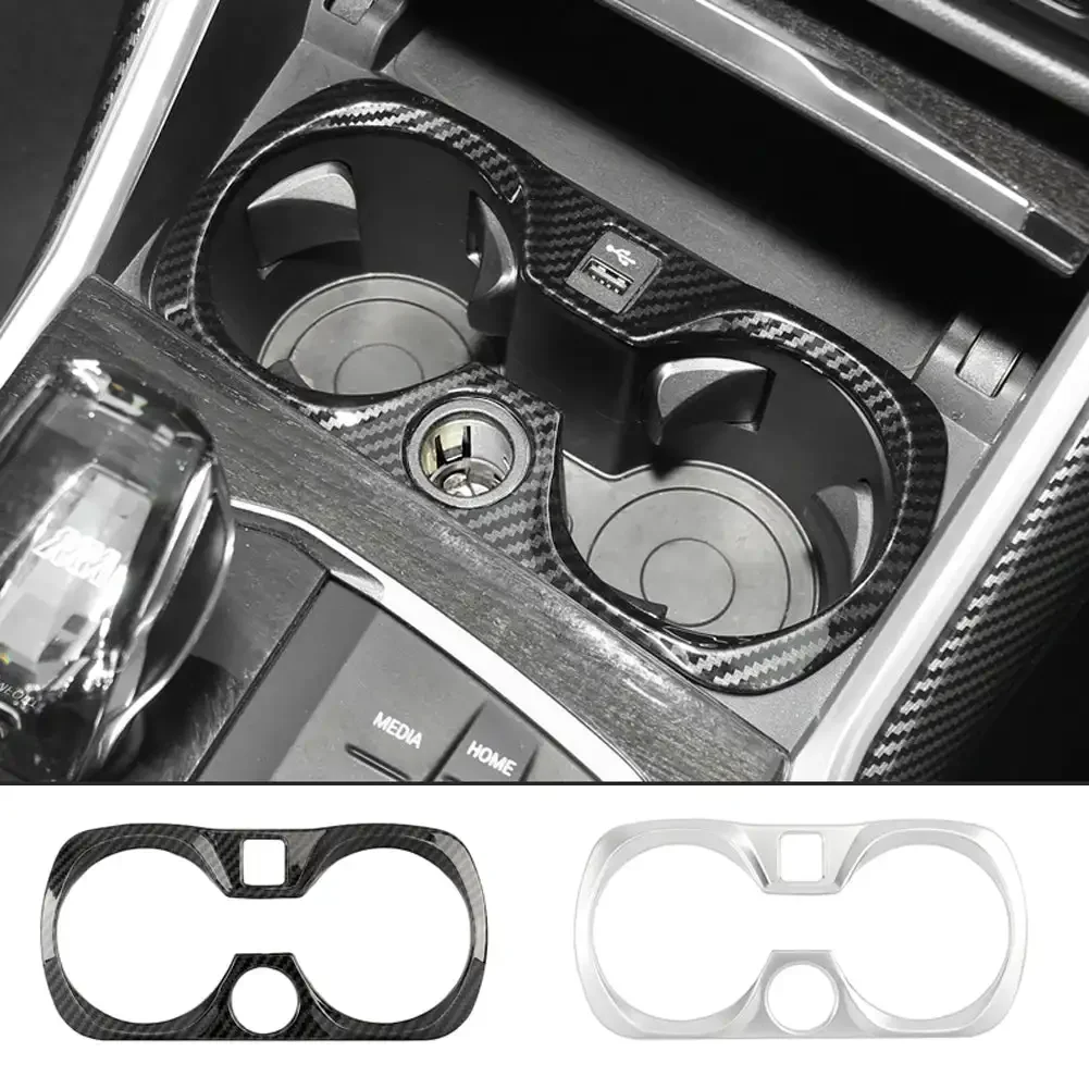 Car Gear Shift Water Cup Holder Panel Cover Auto Carbon Fiber Decoration Sticker For BMW 3 Series G20 G28 325li 2020-2024