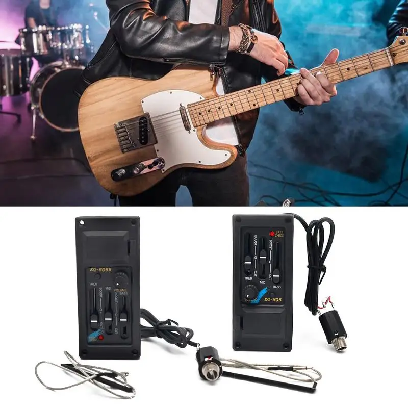 Guitar Equalizer Piezo Pickup Amplifier Tuner Electroacousticization Guitar Pickups Amplifies Guitar Tone Enhanced Sound Precise