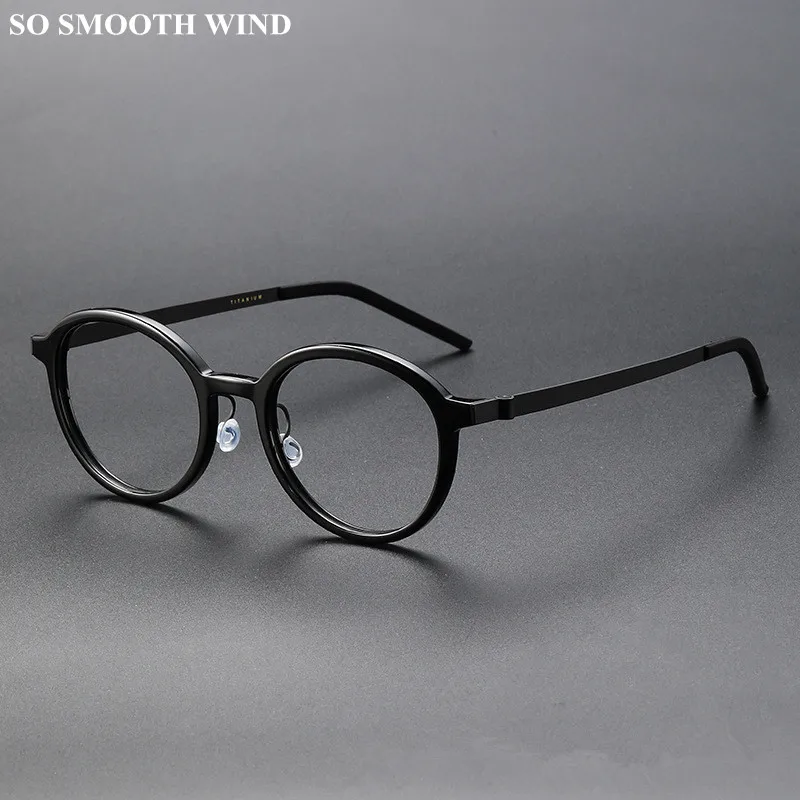 

Denmark Brand Titanium Screwless Glasses Frame Men Women Ultralight Round Prescription Eyeglasses Optical Blue Light Spectacles