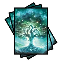 Fundas para Cartas MTG, 100 Unidades, Acabado Mate, Antideslizantes y Fáciles de Mezclar, 2.6 x 3.6 Pulgadas, Aptas para TCG, OCG, CCG, DTCG, PTCG (Árbol de la Vida)