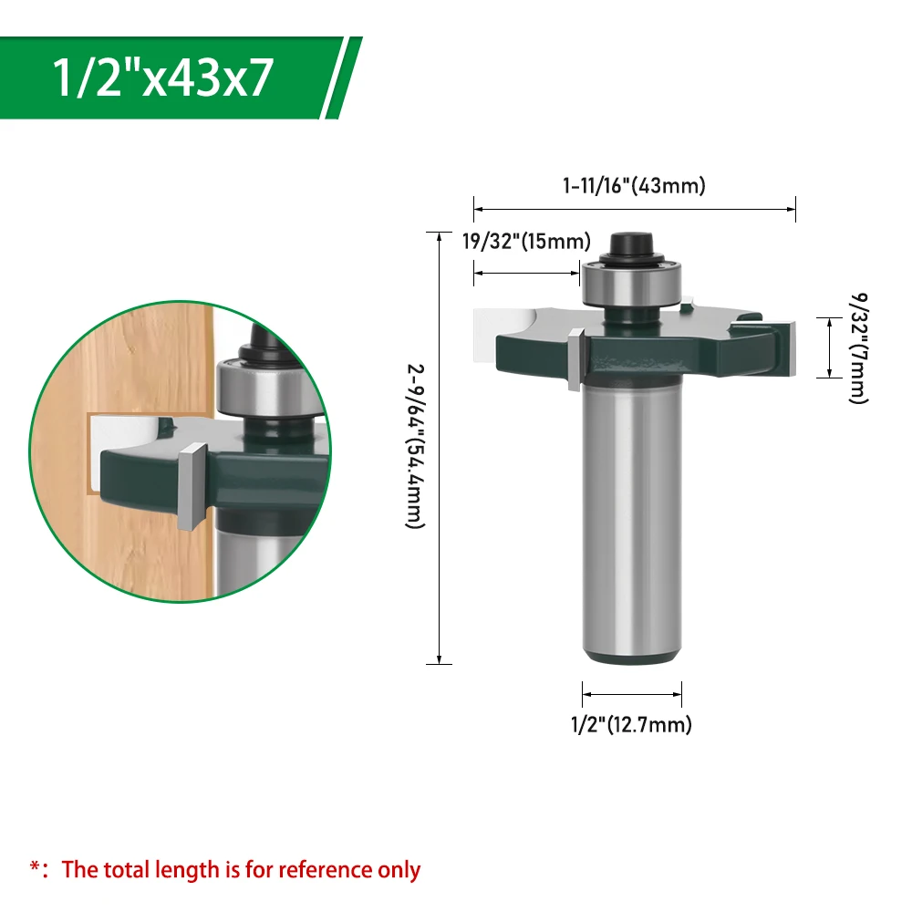 LAVIE 1 Stück 1/2" 12,7mm Schaft T-Profil-Fräser, 4-schneidiger Kugellager-gesteuerter T-Nutenfräser für Holzbearbeitung C13319Z443 – Detail 13