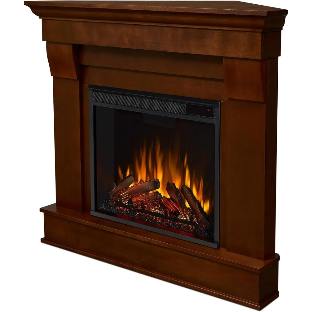 

41 Electric Fireplace with Mantel for Living or Bedroom, Removable Heater Insert, Realistic Logs, Flame Effect, Remote Control,