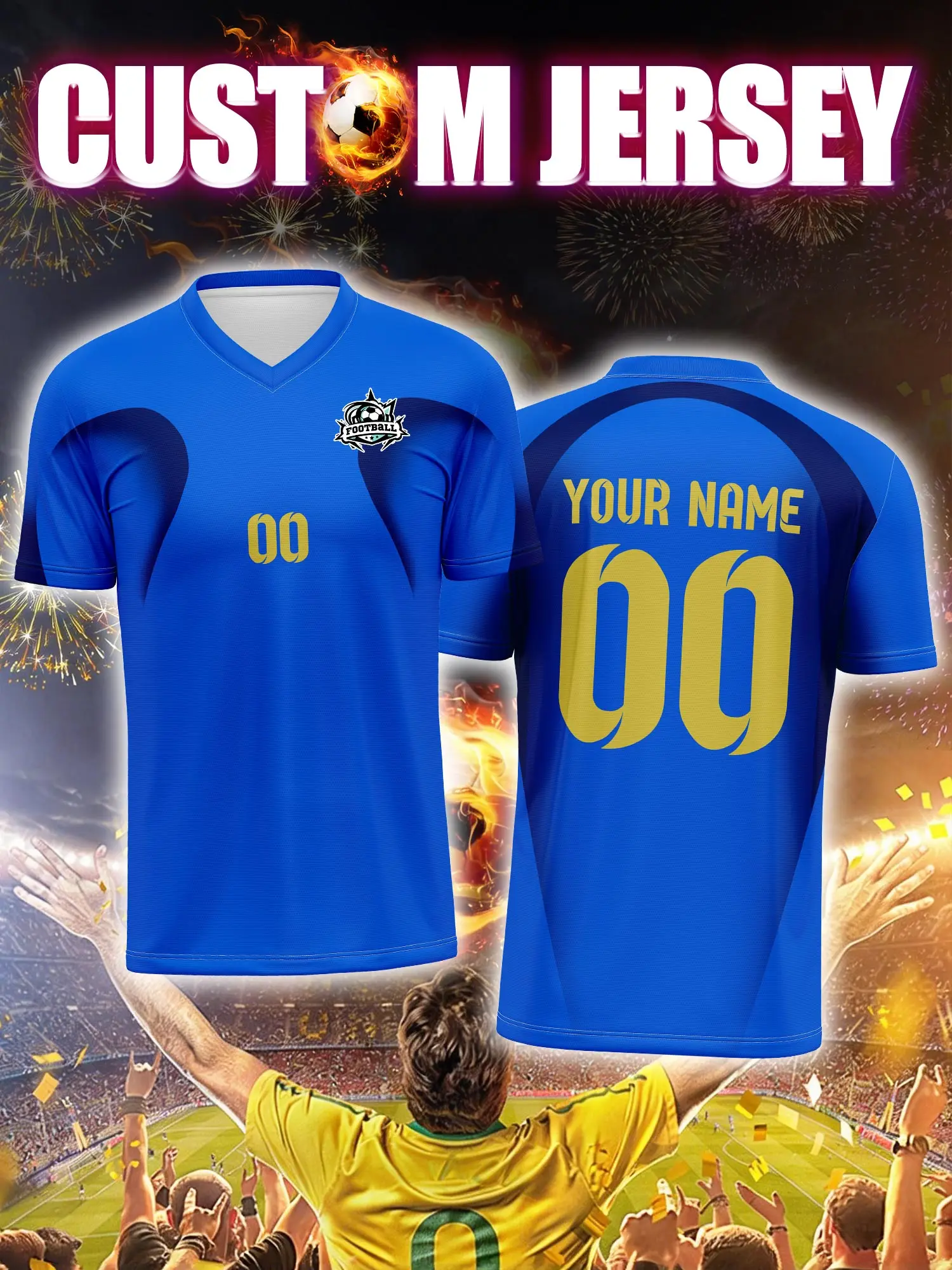 

Футболка для футбола с индивидуальным изображением, номером и именем, профессиональная игровая футболка для соревнований.