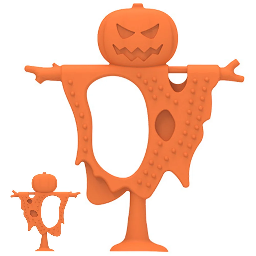 Mordedor Molar de silicona para bebé, espantapájaros de calabaza de Halloween, mordedor de alivio sensorial, juguete para masticar infantil