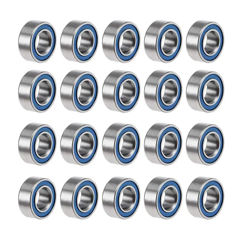 HOES-40PCS MR105-2RS 5X10x4mm Ball Bearing Steel Double-Shielded Miniature Ball Bearings,Blue
