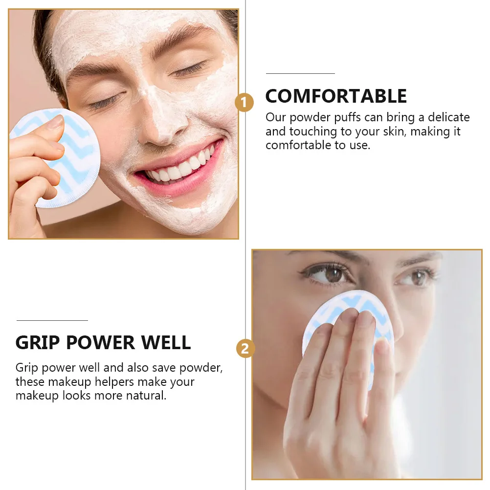 

6pcs Rounded Makeup Face Washing Pad Application Tool Comfortable Powder Pads Skincare Accessories