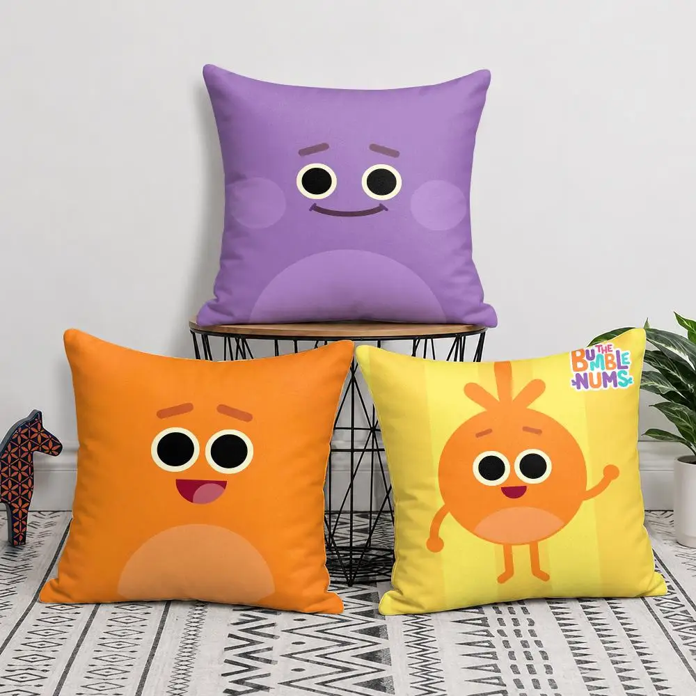 B-Bumble Nums Humble Cushion Cover Silky Short Plush Invisible Zipper Dustproof Sofa Pillow Case For Home Decor
