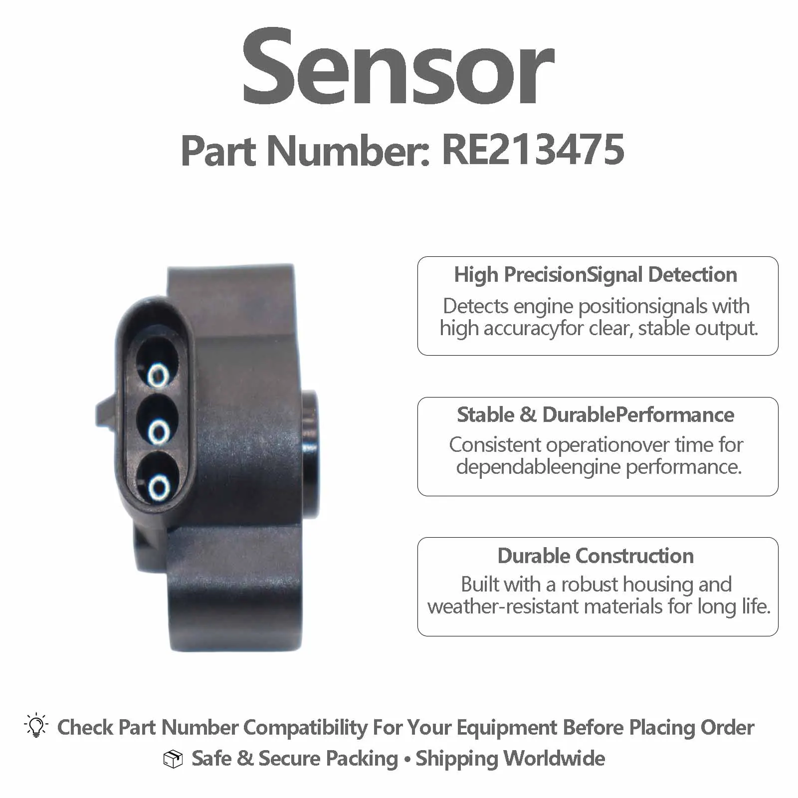 RE213475 Position Sensor For John Deere 110TLB 3033R 3038R 3045R 3120 3320 3520 3720 4049M 4049R 4120 4210 4310 4320 4410 4520