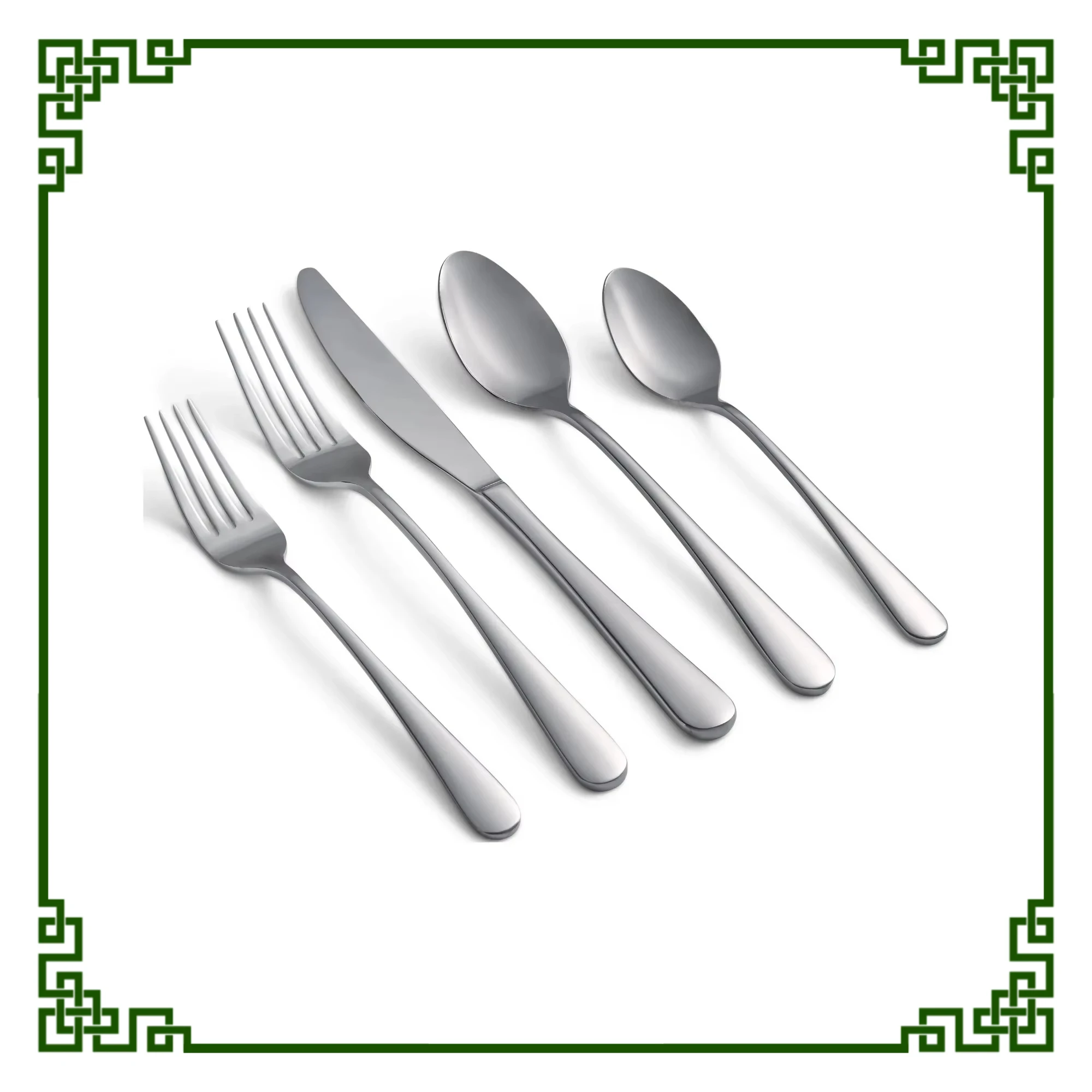 

Набор столовых приборов из нержавеющей стали, 20 предметов, обеденный набор с зеркальной отделкой для кухни и развлечения.