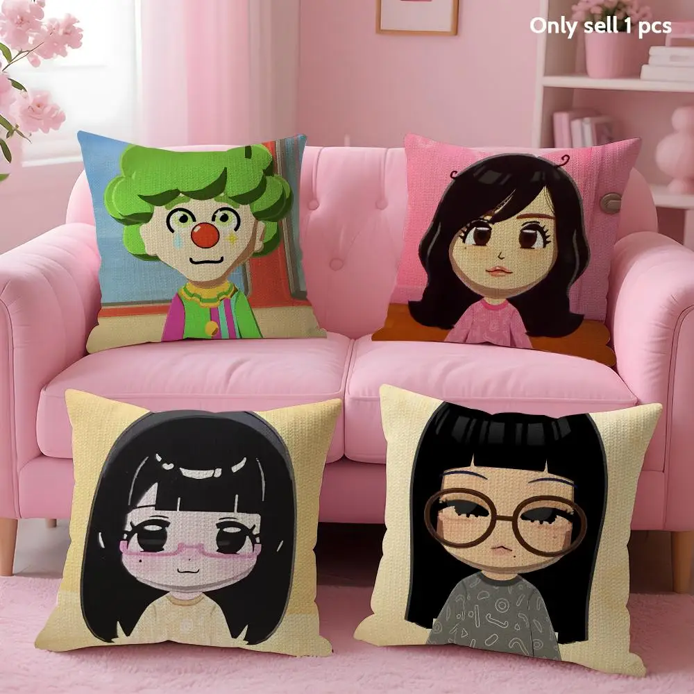 Video Game T-Tomodachi Life Cushion Cover Decorative Linen Throw Pillow Case Soft For Bed Sofa Car Home Decor