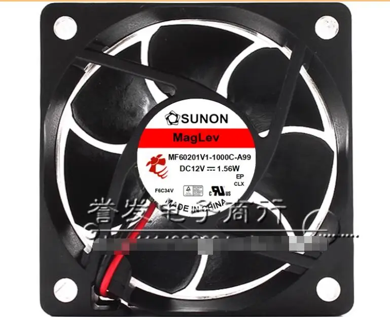 SUNON MF60201V1-1000C-A99 DC 12V 1.56W 60x60x20mm 2-Wire Server Cooling Fan