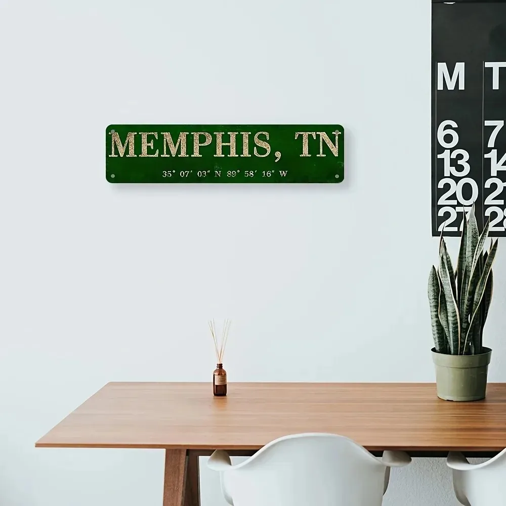 CIFbuy Personalized Customizable Aluminum Wall Plaque, Retro Memphis Vintage‑Green Ornament for Home Bar Man Cave Wall Decor