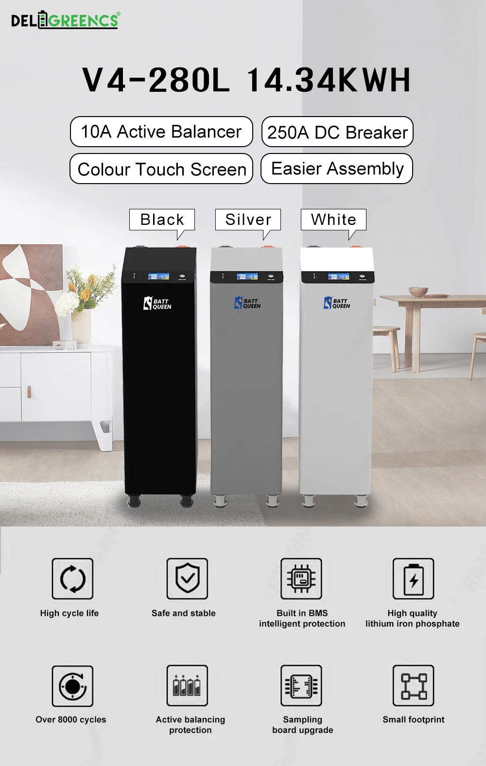 

EU Stock GradeA 48V Lifepo4 Battery EVE314 MB31 16kWh 8000 Cycles Seplos V4 Kits 10A Active Balancer CAN RS485 VAT FREE
