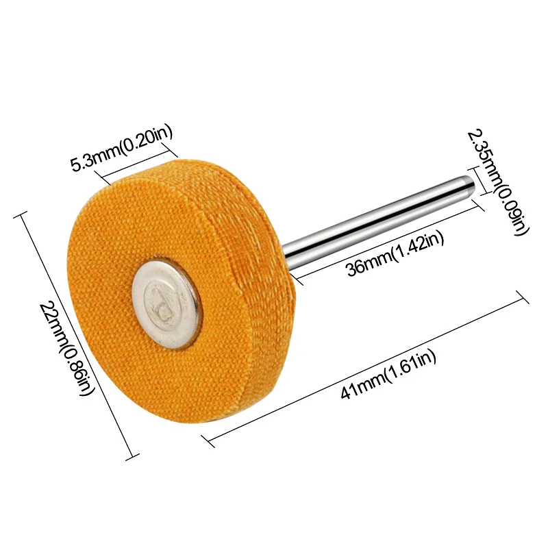 5 pz Panno di Cotone Rettifica Levigatura Testa Abrasiva Lucidatura Ruota 3mm/2.35mm gambo Filo Spazzola per Lucidatura per Trapano Dremel