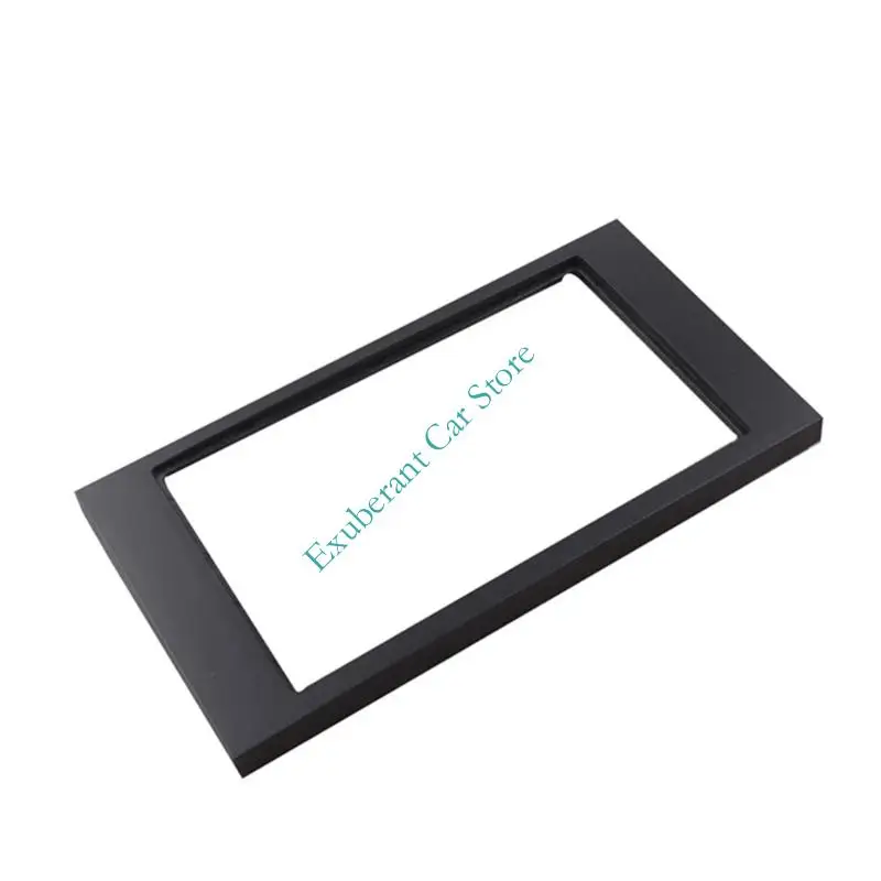 Car Radio Fascia Trim Panel, Double DIN Installation Frame with Black Plastic Surround and Inner Mounting Frame for Center