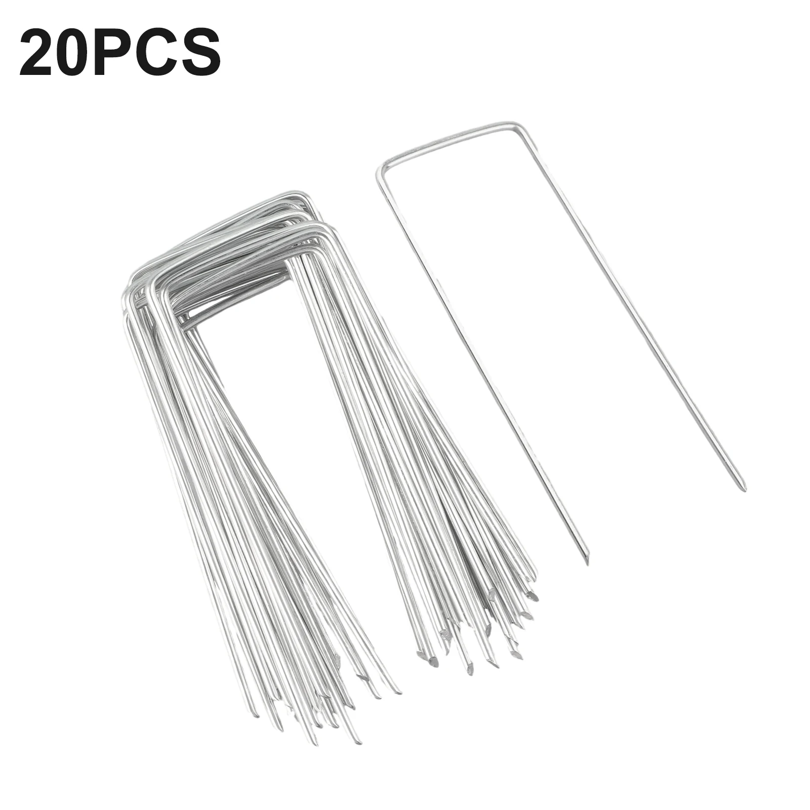 

Brand New High Quality Fence Home Lawn Tent Pegs U Shaped Steel Tarpaulin Turf Anchors Camping Galvanised Garden Heavy