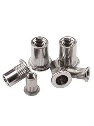 GB17880 304 Stainless Steel Rivets Nuts Insert Flat Head Threaded Nut Riveter Nut Gun Tools Rustproof M3/M4/M5/M6/M8/M10/M12