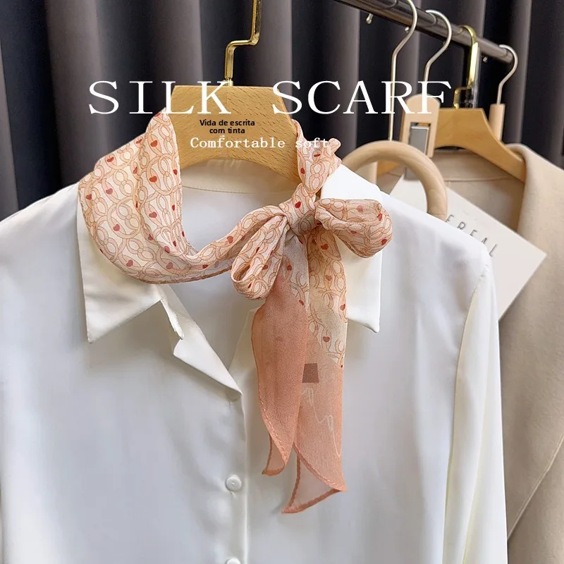 100-silk-long-scarf-thin-narrow-angle-decorative-scarf-spring-summer-fashionable-korean-style-print-multifunctional