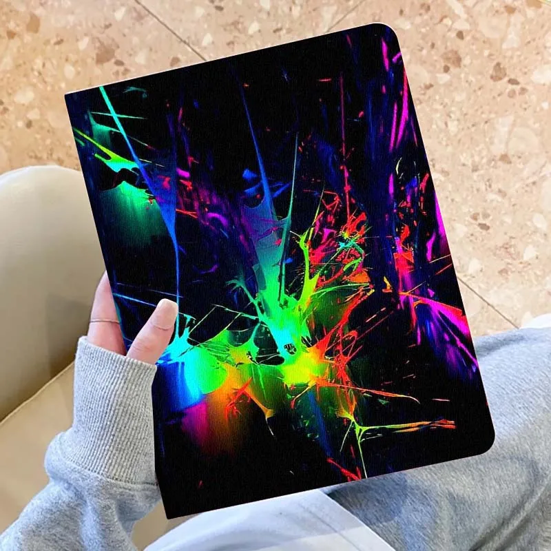 

Неоновый абстрактный чехол-кейс с эффектом брызг для Samsung Galaxy Tab S10 S9 S8 S7 Lite FE Plus, устойчивый к царапинам, с отсеком для стилуса