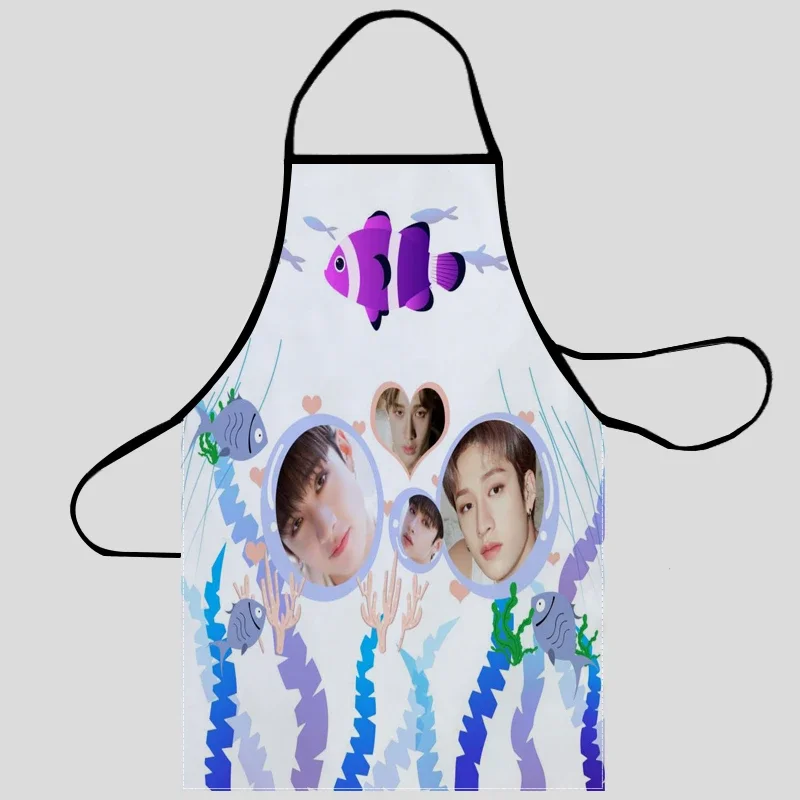 New Bang Chan Apron Kitchen Aprons For Women Oxford Fabric Cleaning Pinafore Home Cooking Accessories Apron