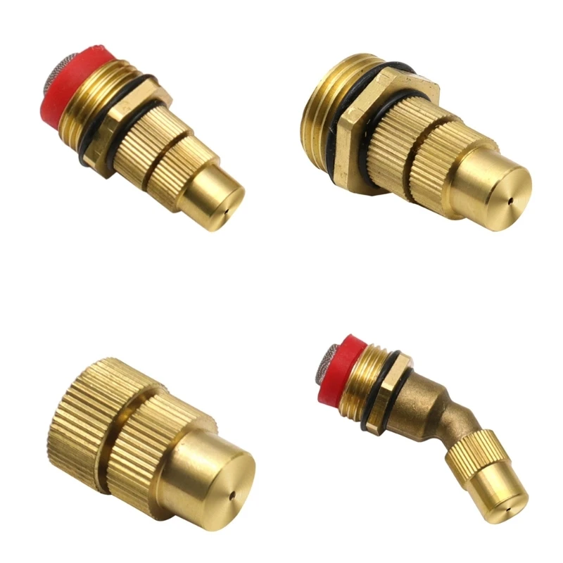 Rociador latón duradero con pulverizador ajustable, boquilla nebulización agua ajustable, adecuado para limpieza y
