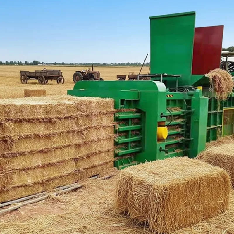 Customized 200T Hydraulic Rice Husk Horizontal Baler Machine Wastepaper Horizontal Baling Press Baler Baling Machines