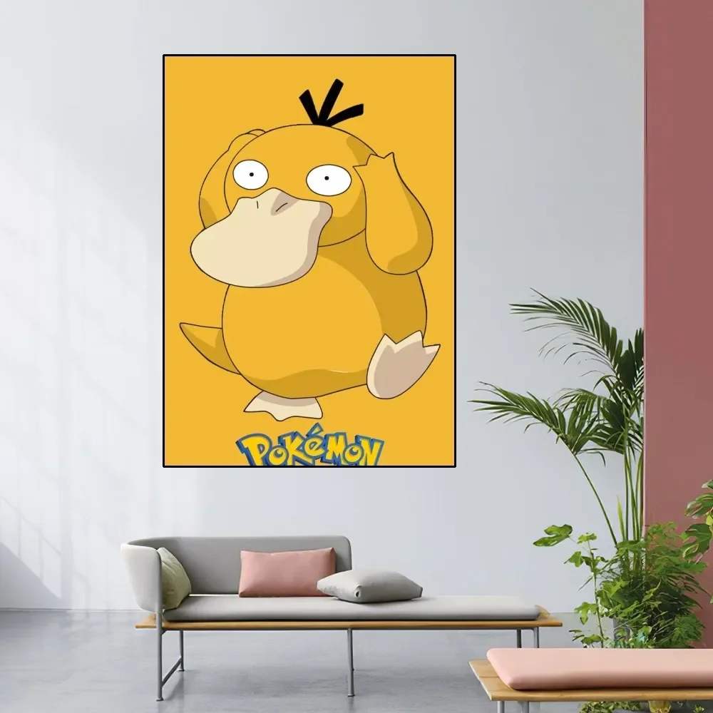 MINISO Pokemon Psyduck Poster Home Room Decor Livingroom Bedroom Aesthetic Art Wall Painting Stickers