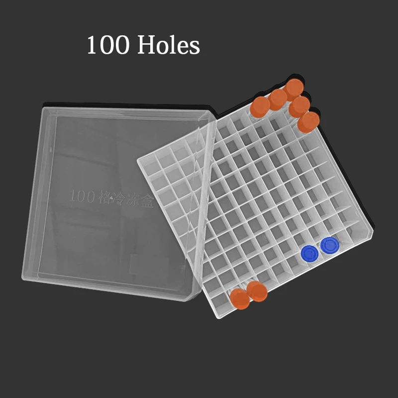 100 Holes Lab Freezing Tube Plastic Storage Box For 1.5ml/2ml plastic Refrigerating Tube