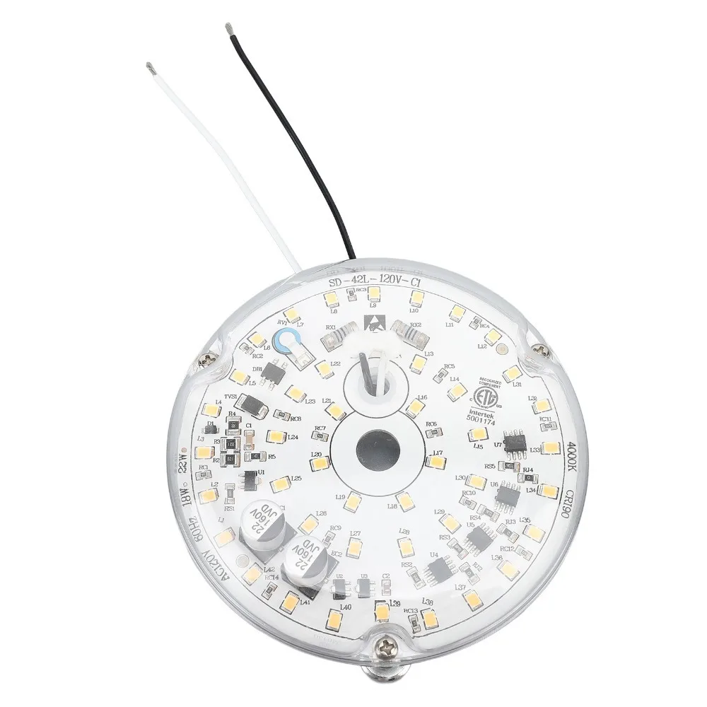 Universal 3000K/4000K/6000K Ceiling Fan Light Kit Aluminum 3.93 Inch LED Retrofit Kit 18W Magnetic Mount Light Living Room