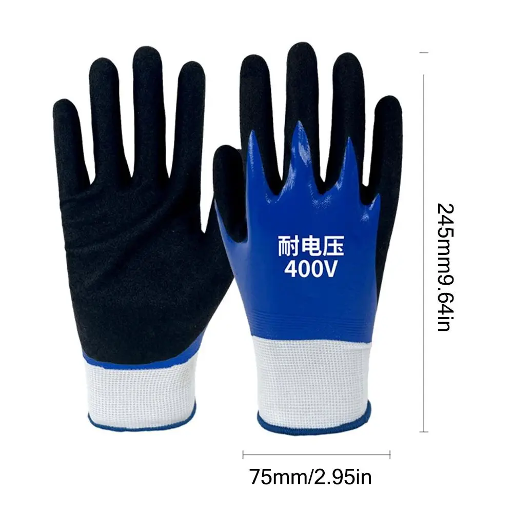 Blue Electrician Insulating Gloves Withstanding Voltage 400V High Elasticity Touch Screen Glove Safety Protective