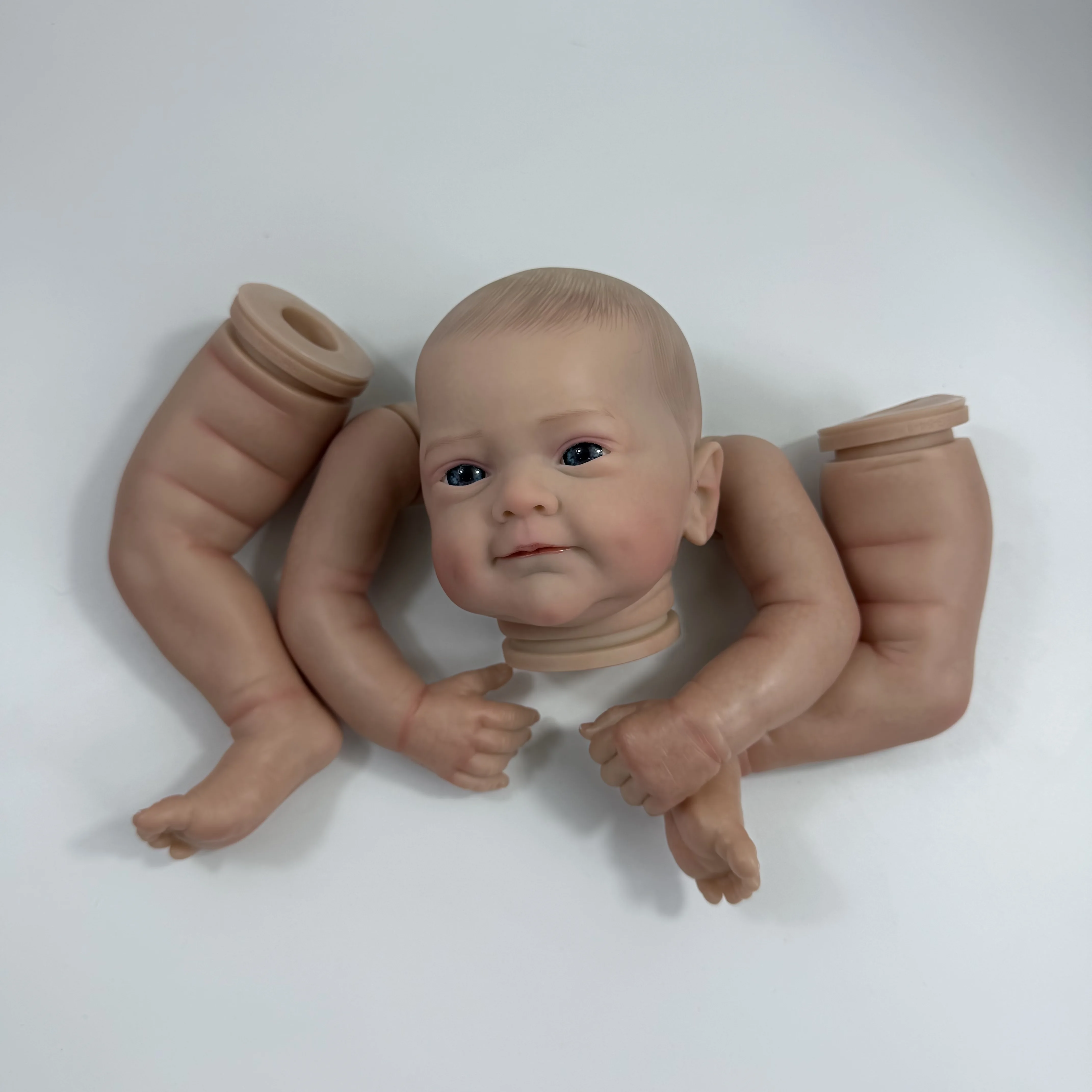 MRB 18 inch Finished Painted Reborn Doll Parts Sanya Vinyl Kit Cute Baby 3D Painting with Visible Veins Cloth Body Included