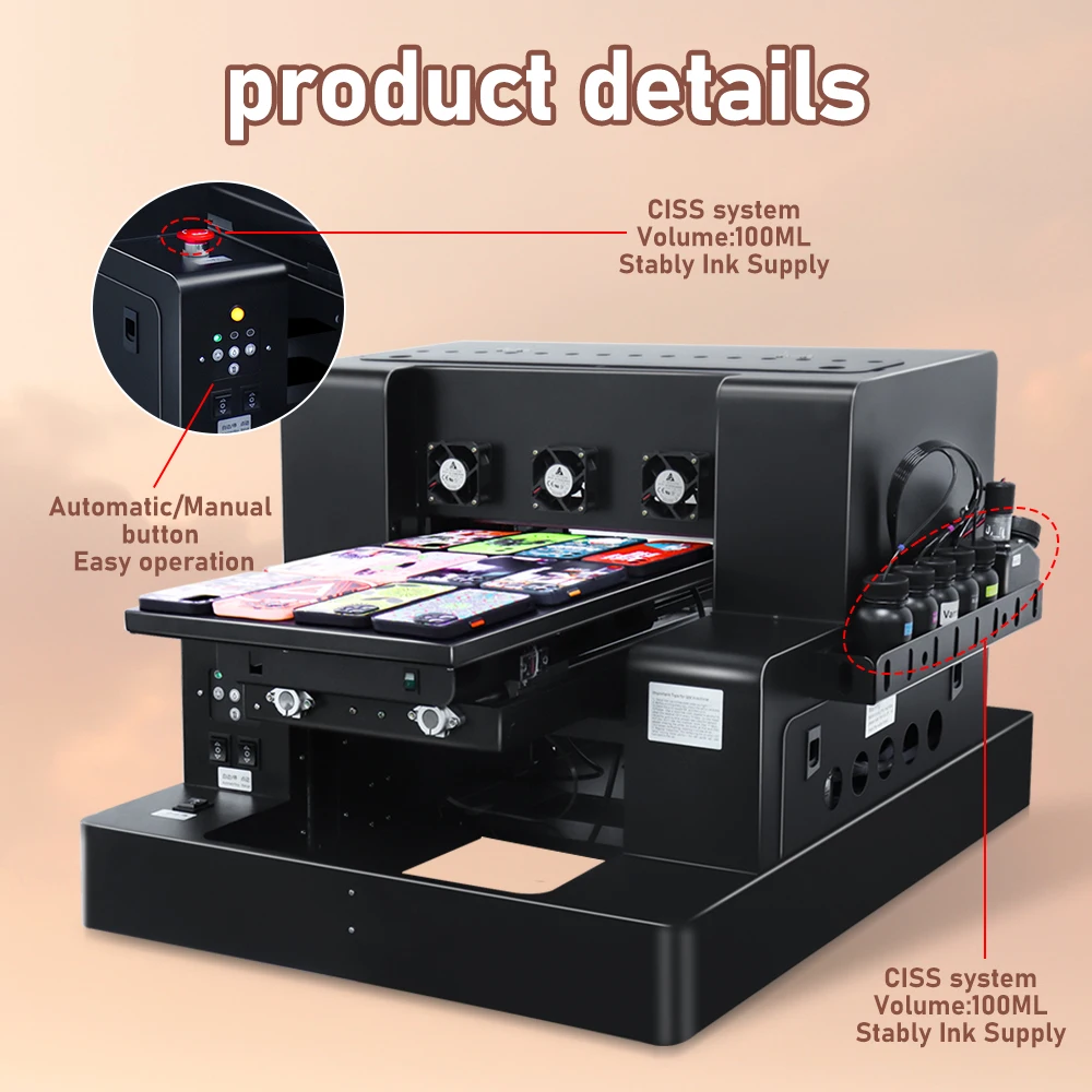 A3 Size L805 Head Uv Flatbed Printer 3250 A3 UV Printer Machine Multi Color Inkjet Printers For Phone Case Pen Acrylic Bottle